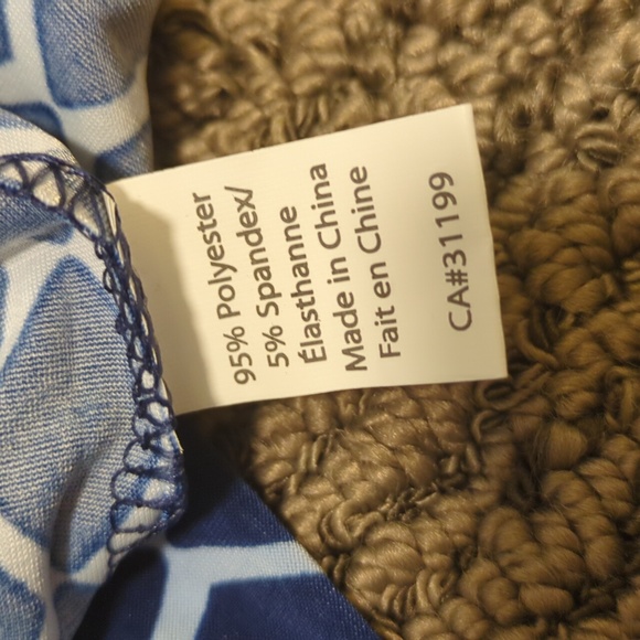 DKR Women's Stretch Blue and White Diamond Pattern Sleeveless Dress Large - Picture 14 of 14